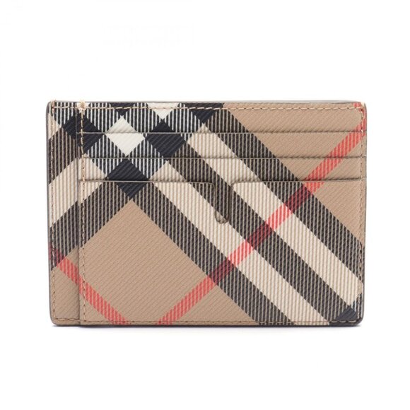 BURBERRY Card Holder 8091910 PVC coated canvas Beige Multicolor NEW unisex - Picture 1 of 4